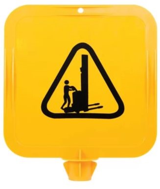 Max Global Products CS1005 Yellow Lock In Sign Frame, Walkie Stacker Picto