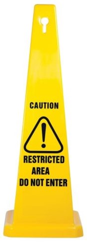 Max Global Products CS1018 Safety Cone, Caution Restricted Area Do Not Enter Sign