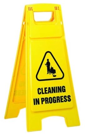 Max Global Products CS1023 Plastic Sign Stand, , Cleaning In Progress