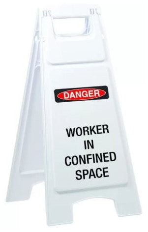 Max Global Products CS1032 Plastic Sign Stand, , Danger Worker In Confined Space