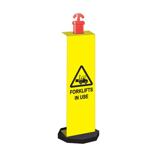 Max Global Products CS3003 Bollard Sign, Forklifts In Use