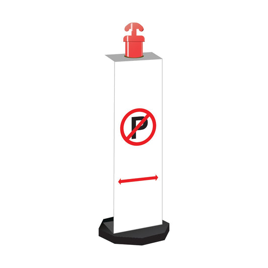 Max Global Products CS3005 Bollard Sign, No Parking (Symbolic) Left & Right Arrows