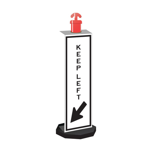 Max Global Products CS3007 Bollard Sign, Keep Left (With Arrow)