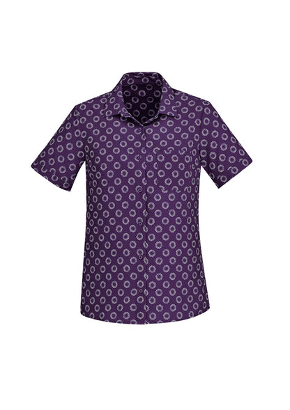 BizCare CS948LS Womens Florence Daisy Print Short Sleeve Shirt