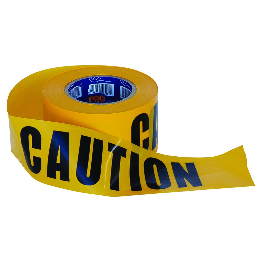 Pro Choice Safety Gear Barricade Tape - 100M X 75mm Caution Print