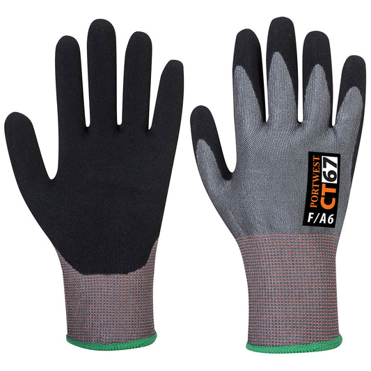 Portwest CT Cut F13 Nitrile Glove in Grey/Black