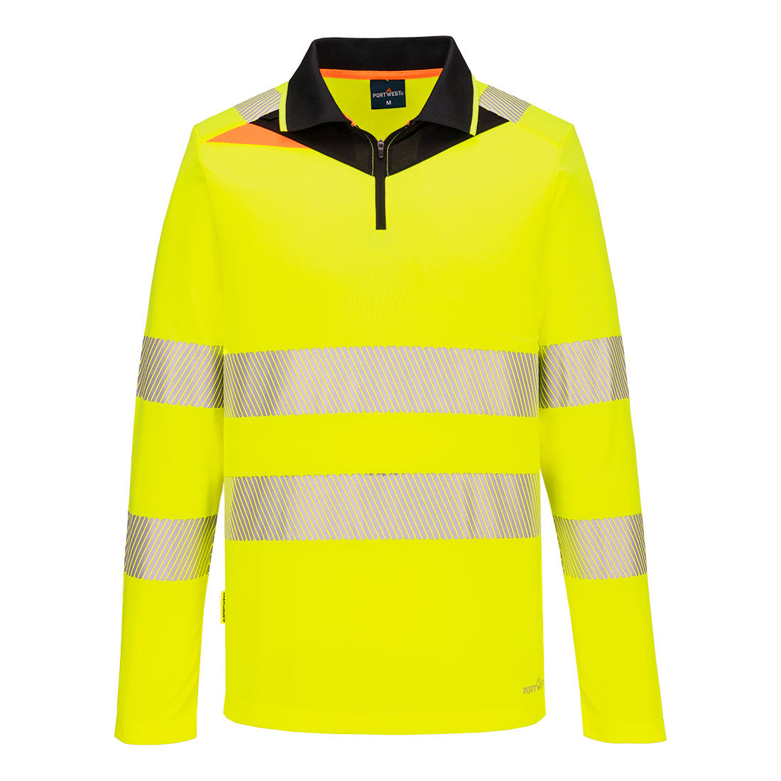 Portwest DX4 Hi-Vis Polo Shirt L/S in Yellow/Black