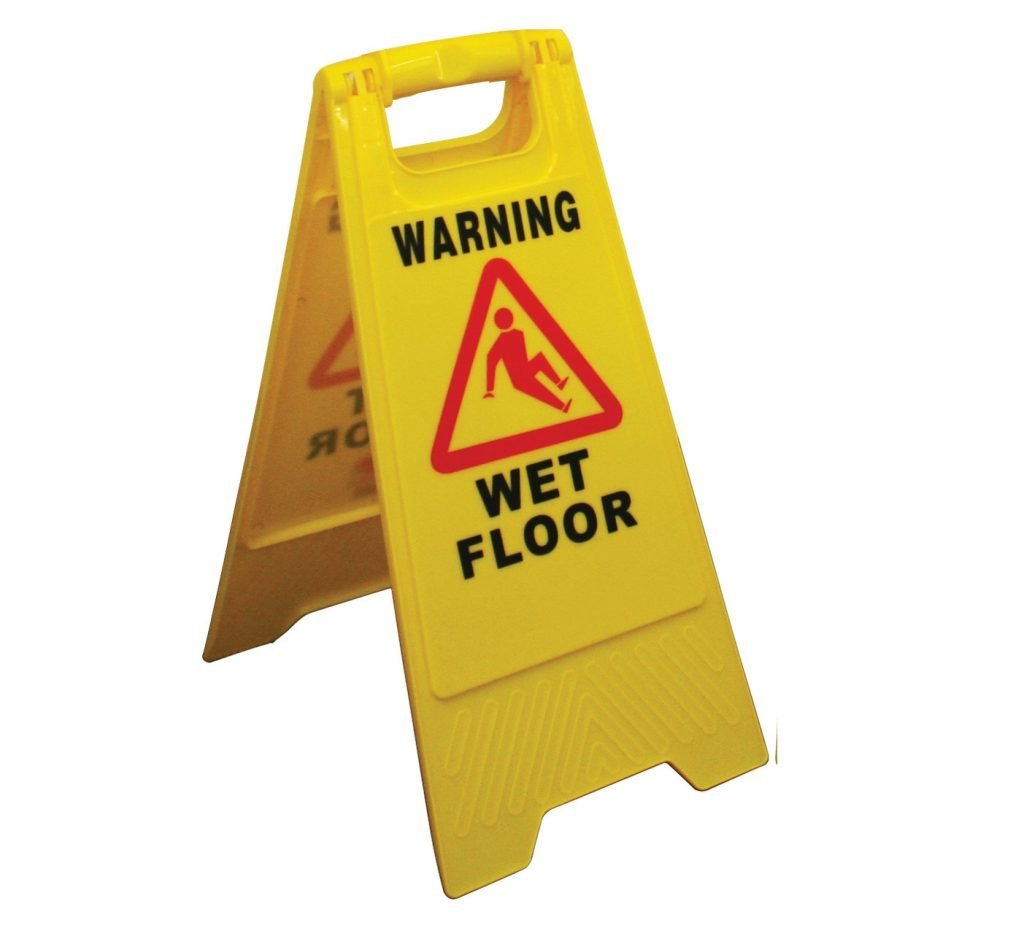 Max Global Products E19030 A-Frame Caution Wet Floor Sign, Yellow, H610mm