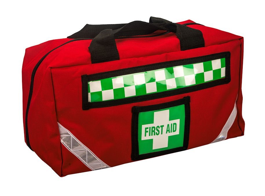 Max Global Products EB6-TRAUMA First Aid Kit - Complete Trauma in Portable Soft Red Zippered Case