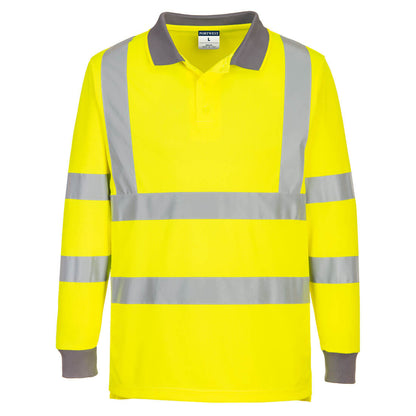 Portwest Eco Hi-Vis Polo Shirt L/S (6 Pack) in Yellow