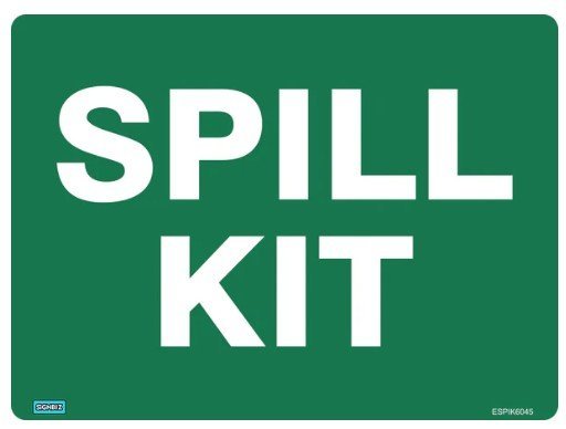 Max Global Products SB-ESPIK3022P Spill Kit Sign, Poly, 300 x 225mm
