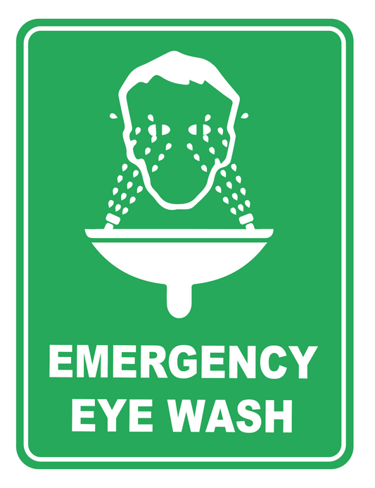 Max Global Products PS3BV Emergency Eye Wash Sign, Vinyl Self-Adhesive, 300 x 225mm