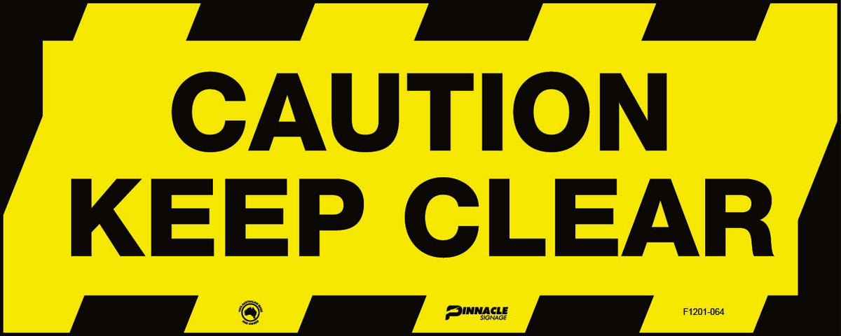 Max Global Products F1201-064 Floor Graphics, , Anti-Slip, Caution Keep Clear Sign