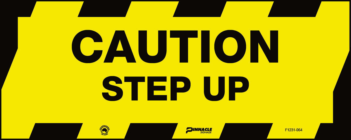 Max Global Products F1231-064 Floor Graphics, , Anti-Slip, Caution Step Up Sign