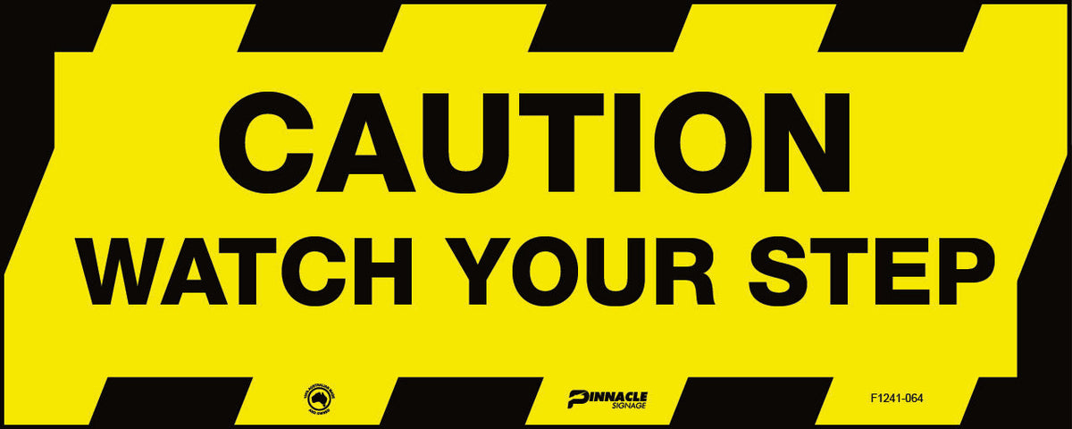 Max Global Products F1241-064 Floor Graphics, , Anti-Slip, Caution Watch Your Step Sign