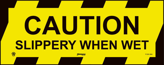 Max Global Products F1281-064 Floor Graphics, , Anti-Slip, Caution Slippery When Wet Sign