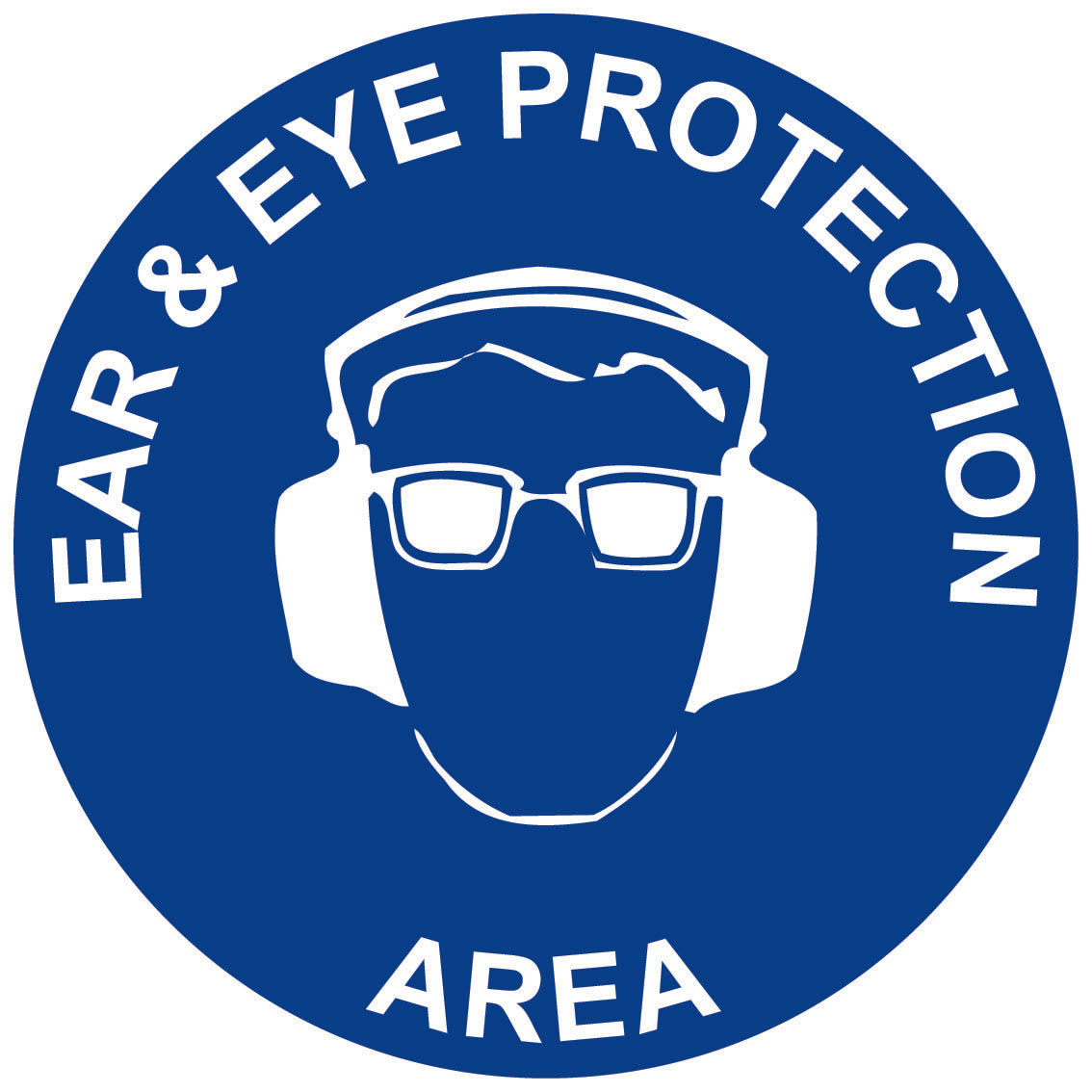 Max Global Products F1291-046 Floor Graphics, , Anti-Slip, Ear & Eye Protection Area, Round Sign