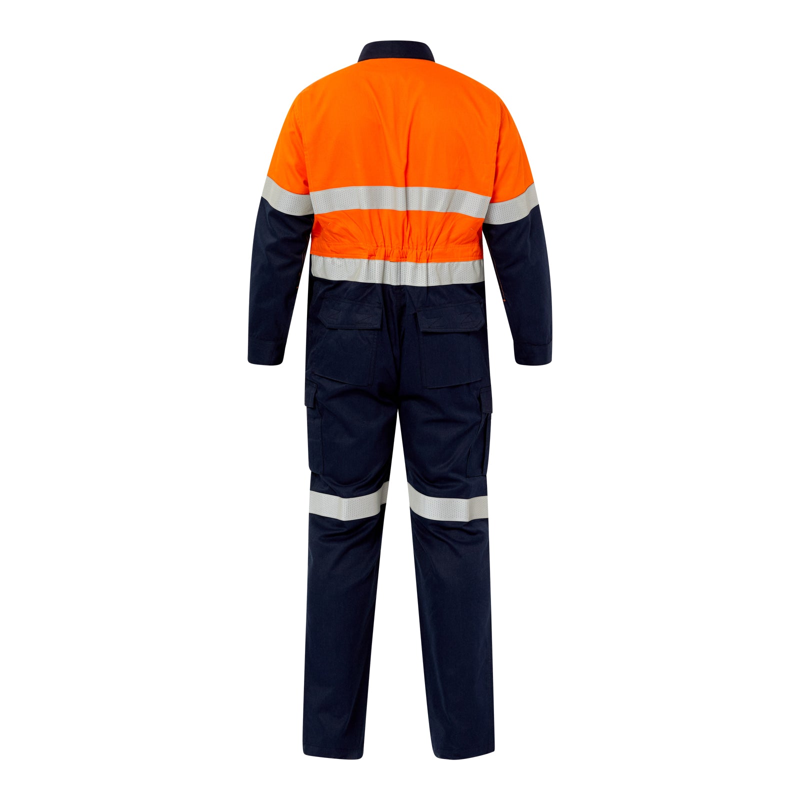 Flamebuster FCT005A Mens HRC2 Inherent Hi Vis Reflective Coverall in Orange/Navy