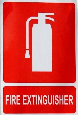 Max Global Products FEXTSV Fire Extinguisher Location Sign, Vinyl Self-Adhesive, Vehicle, 150mm x 100mm