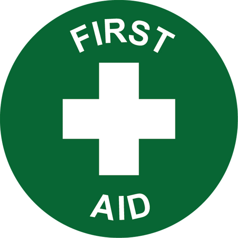 Max Global Products S9102 First Aid Officer, Round Hardhat Stickers, Pack/12 Sign