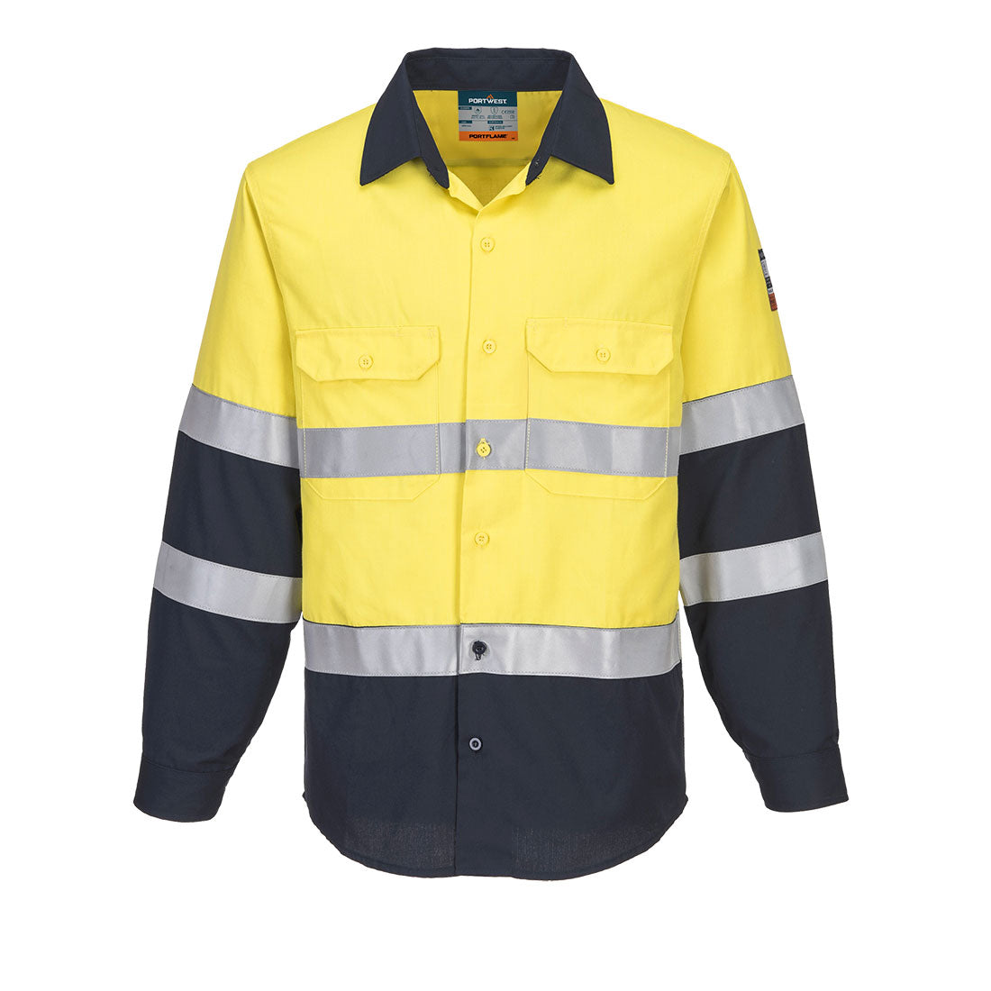 Portwest Portflame FR Class D/N Shirt in Yellow/Navy