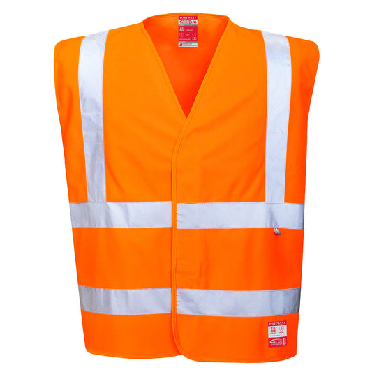 Portwest Bizflame Hi-Vis Anti-Static FR Vest in Orange