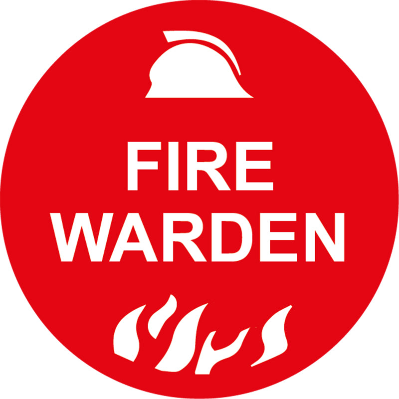 Max Global Products S9123 Fire Warden, Round Hardhat Stickers, Pack/12 Sign
