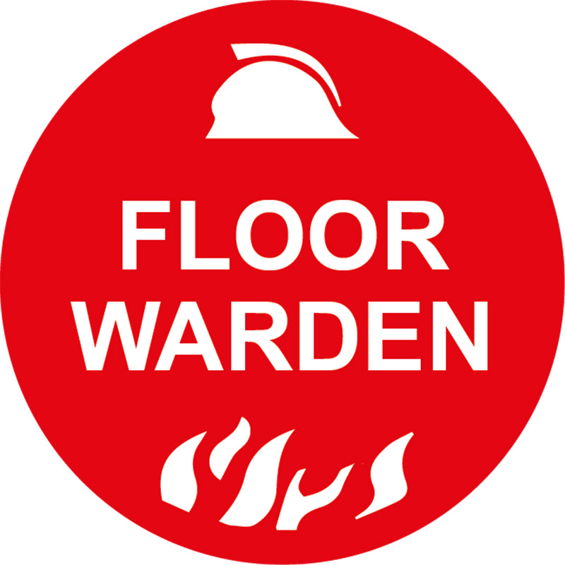 Max Global Products S9110 Floor Warden, Round Hardhat Stickers, Pack/12 Sign