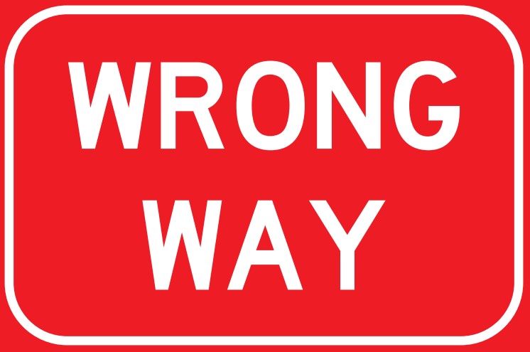 Max Global Products GE9 Wrong Way Sign