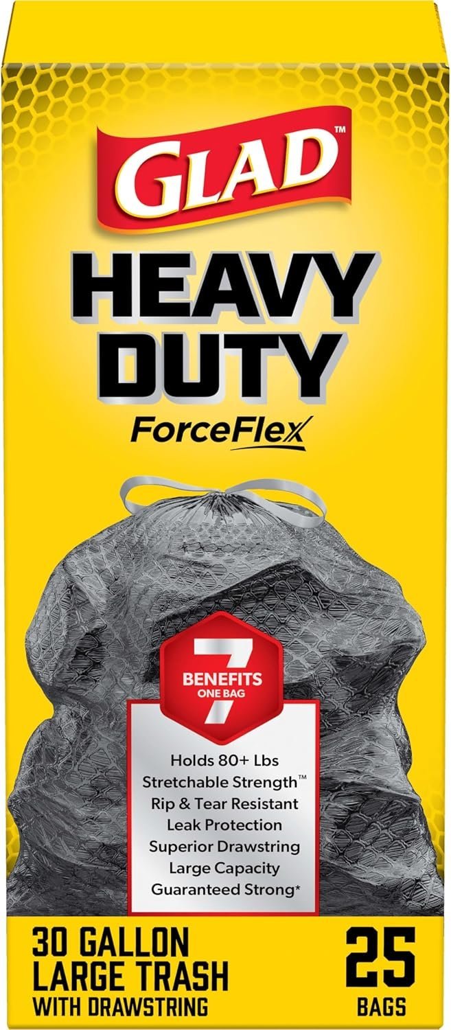 CLOROX GFFGB25 Bag Garbage Glad Forceflex Drawstring 75L Roll of 25