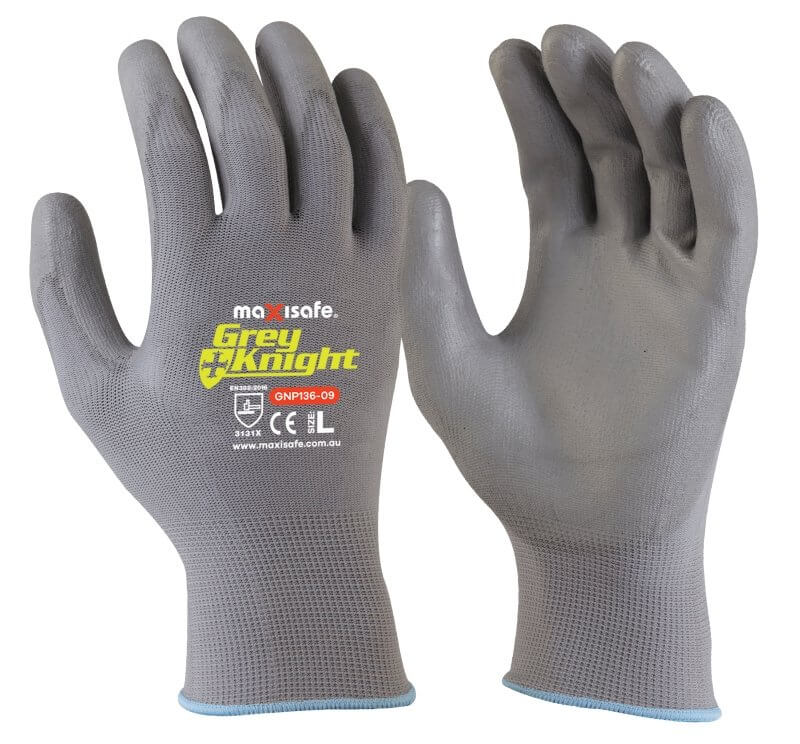 Maxisafe GNP136 Grey Knight Nylon PU Coated Nylon Glove