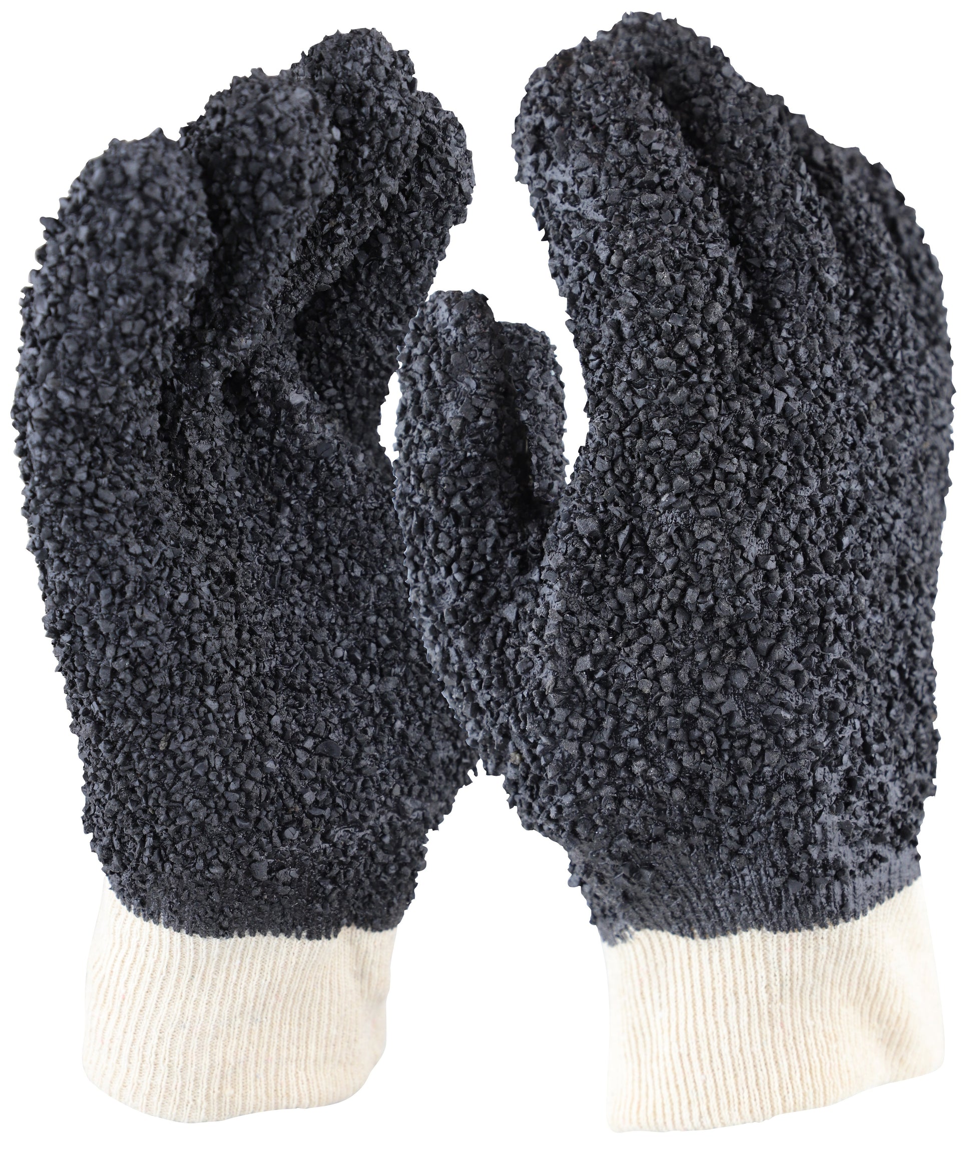 Maxisafe GPB126C Black PVC Chip On Interlock Glove, Retail Carded