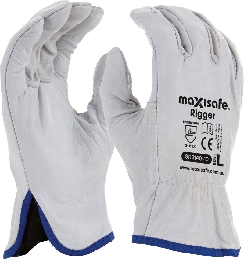 Maxisafe GRB140 Natural Full-Grain Leather Rigger Glove