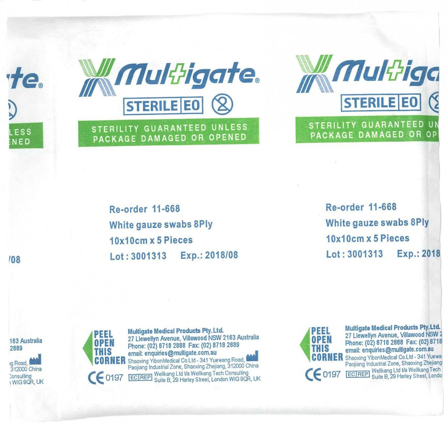 MULTIGATE MEDICAL GS5100-1 Sterile Gauze Swabs 10cm Pack of 5