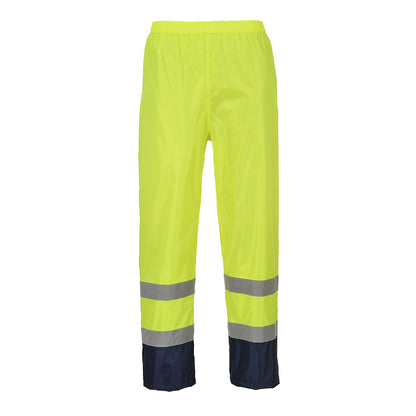 Portwest Hi-Vis Classic Two Tone Rain Pants in Yellow/Navy