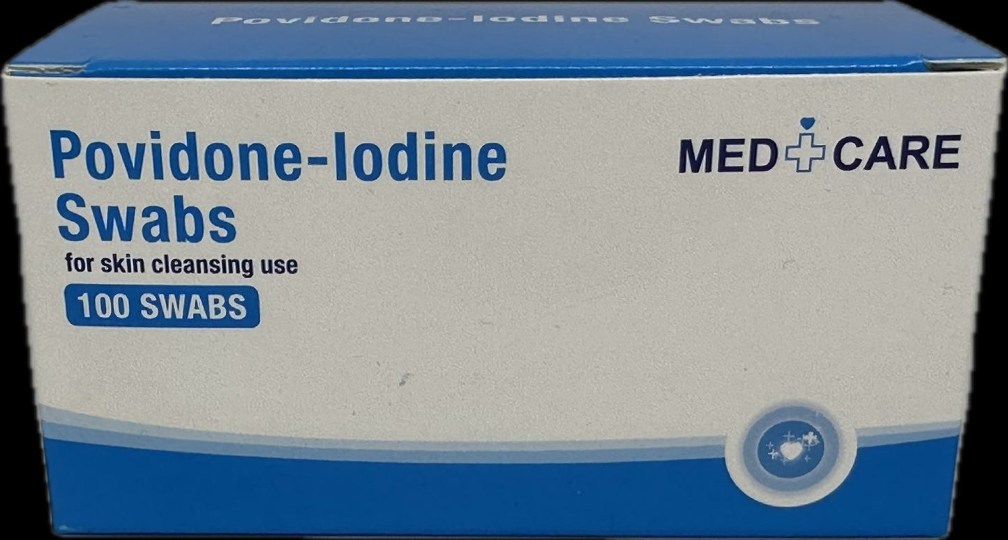 VIRITEX MC-047 Med+Care Povidone-Iodine 10% Swabs Box of 100