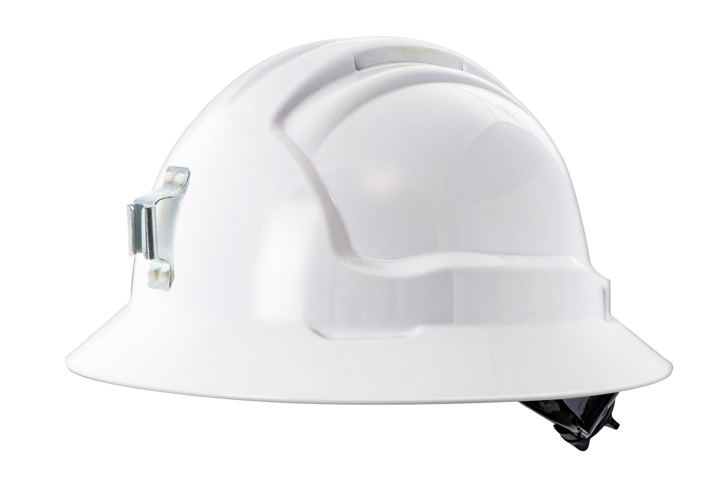 Maxisafe HFB40RH-ML-WH Tuffgard Full Brim Non-Vented Hard Hat with Metal Miners Lamp