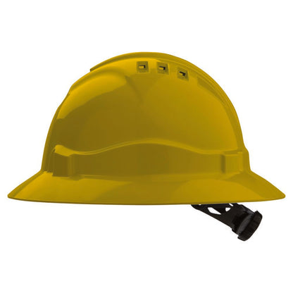 Pro Choice Safety Gear V6 Hard Hat Vented Full Brim Ratchet Harness