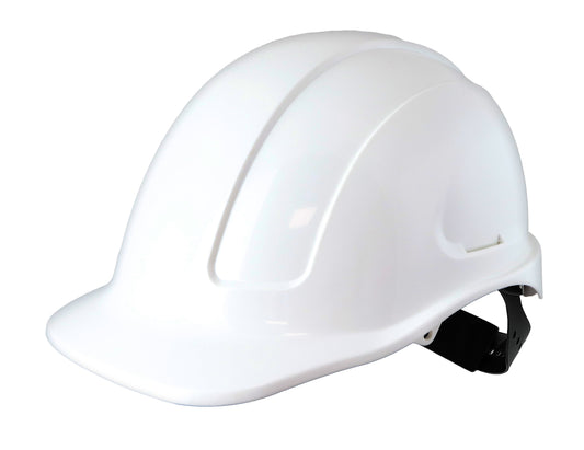 Maxisafe HUS591-W White Unvented Hard Hat - Sliplock Harness