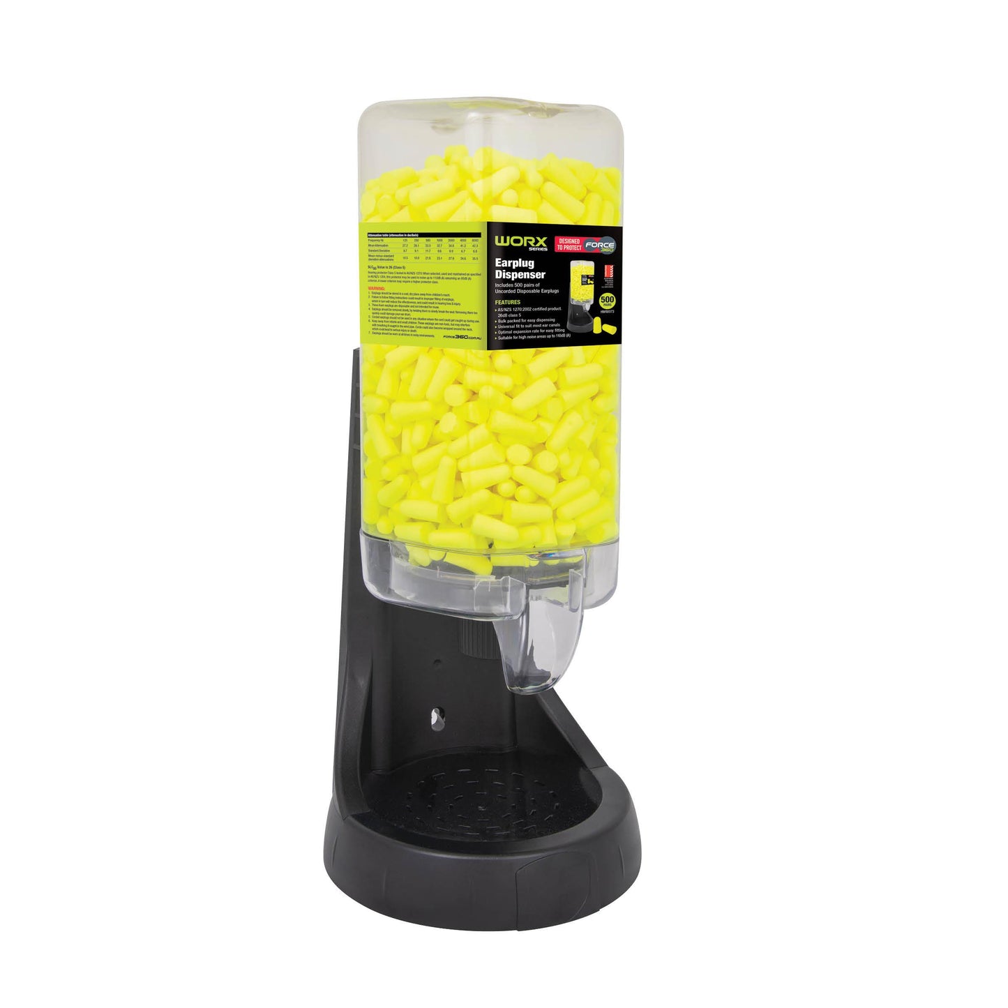 Force360 Force360 Bullet Shaped Uncorded Earplug with Dispenser (500pr)