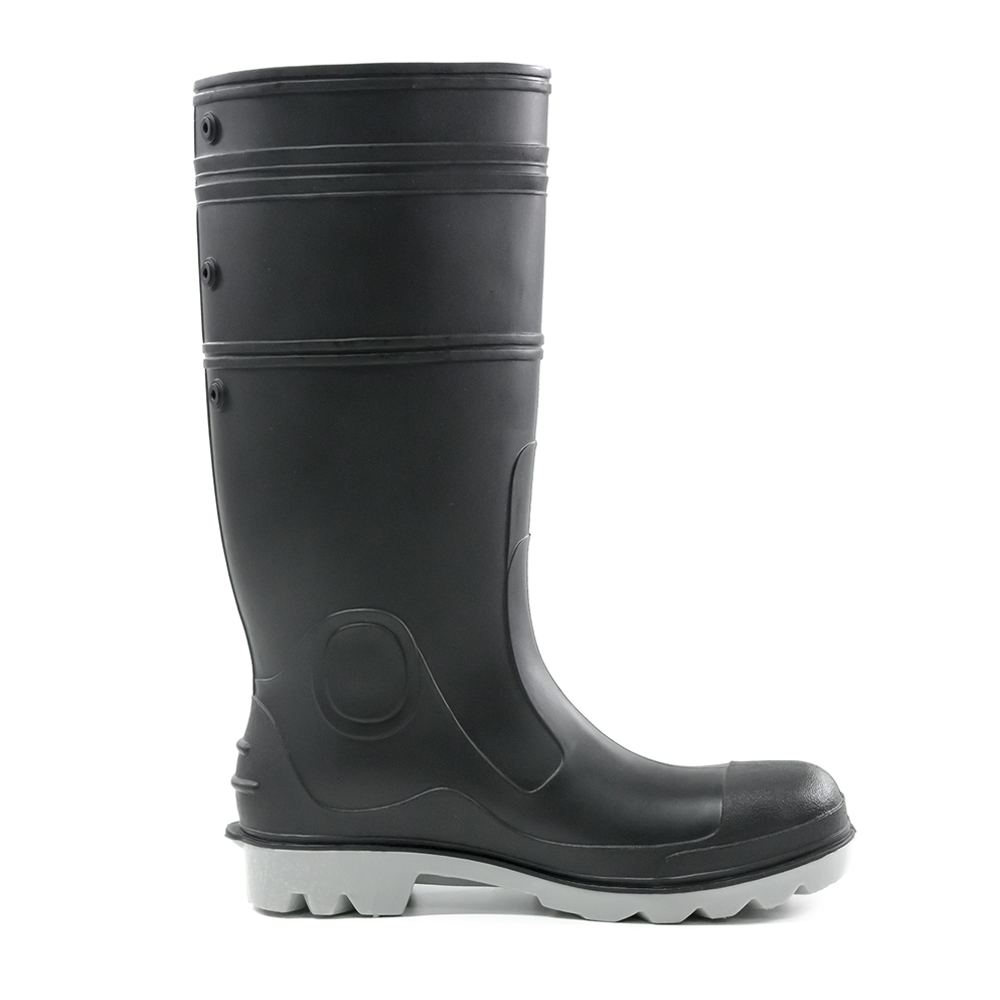 Bison Inca PVC/Nitrile Safety Gumboot Black/Grey