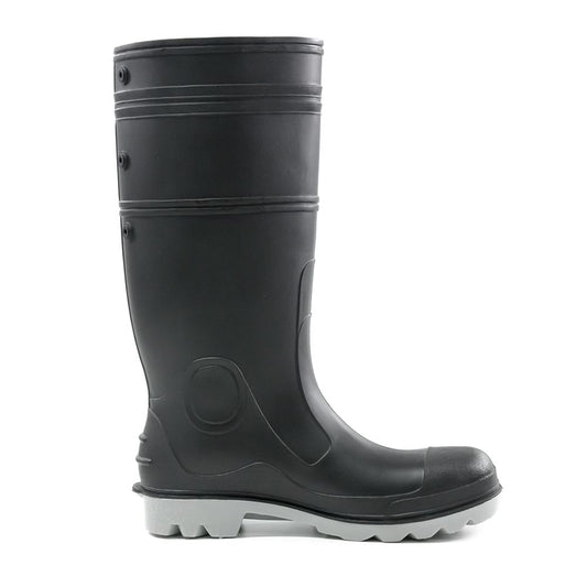 Bison Inca PVC/Nitrile Safety Gumboot Black/Grey