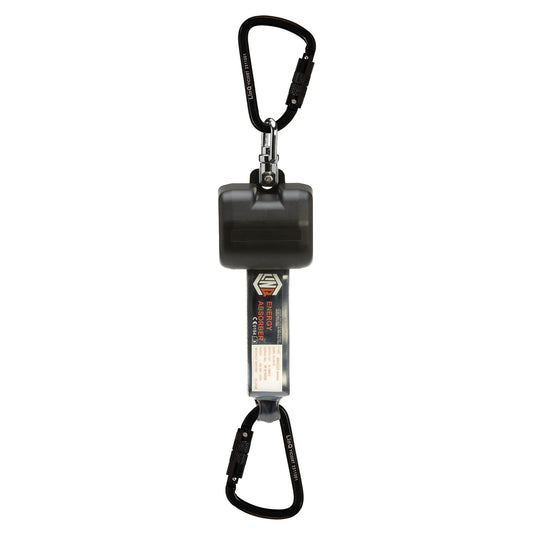 LINQ Height Safety Self Retracting 2.5M Webbing Lanyard with 2 x Triple Action Karabiners