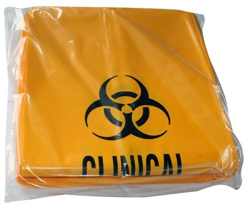 Max Global Products IWB200 Bag: Clinical Waste Yellow 60L 540mm x 995mm 50um 200