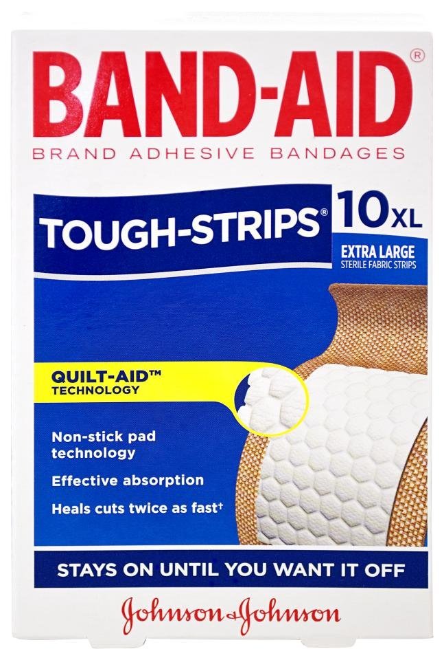 JOHNSON & JOHNSON J17910 Band-Aid Tough Strips Extra Large Pack of 10