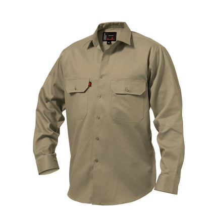 King Gee K04010 Originals Long Sleeve Open Front Cotton Drill Work Shirt