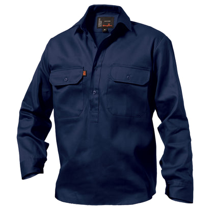 King Gee K04020 Originals Long Sleeve Closed Front Cotton Drill Work Shirt