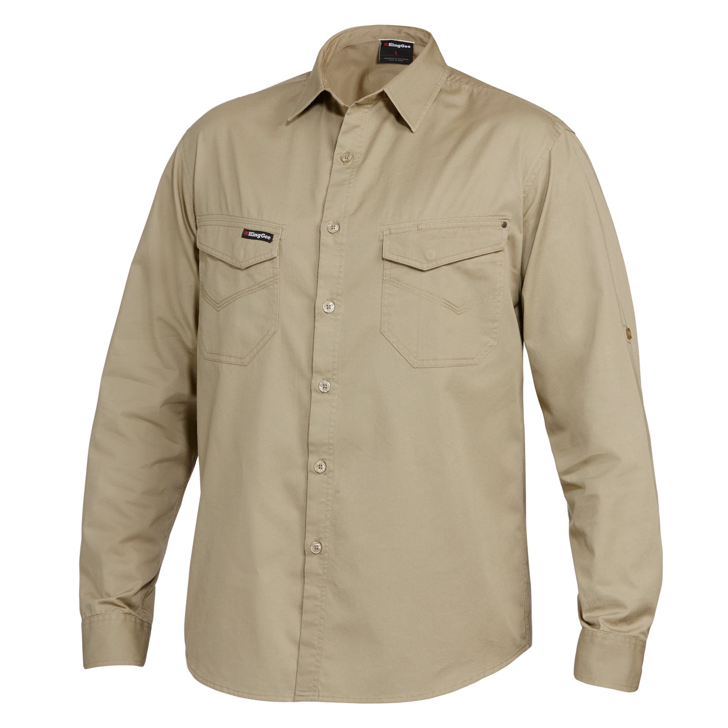 King Gee K14350 Tradies Lightweight Cotton Drill Long Sleeve Work Shirt