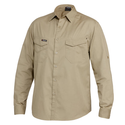 King Gee K14350 Tradies Lightweight Cotton Drill Long Sleeve Work Shirt