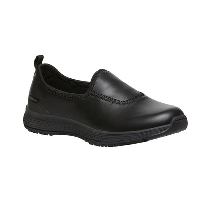 King Gee K22340 Women's Superlite Leather Slip-On Work Shoes -Black